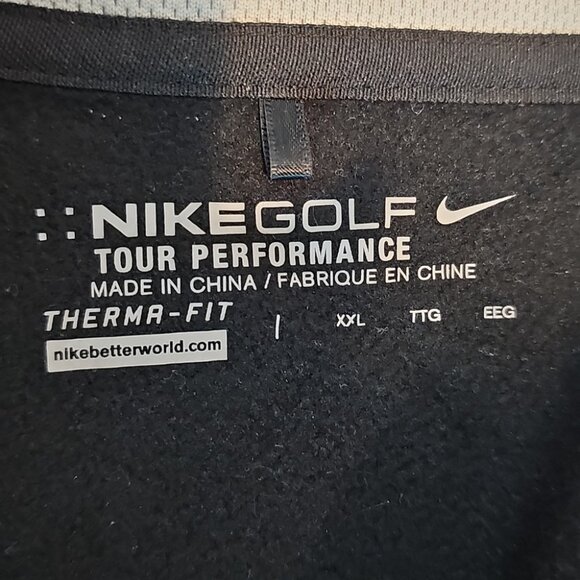 Nike Golf Tour Performance Therma-fit Black and White XXL Half Zip Jacket - Picture 6 of 8